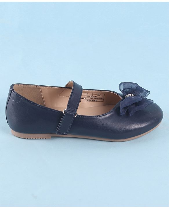 Pine Kids Velcro Closure Ballerina With Bow Applique - Blue