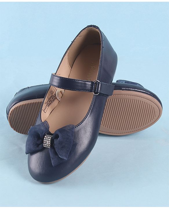 Pine Kids Velcro Closure Ballerina With Bow Applique - Blue