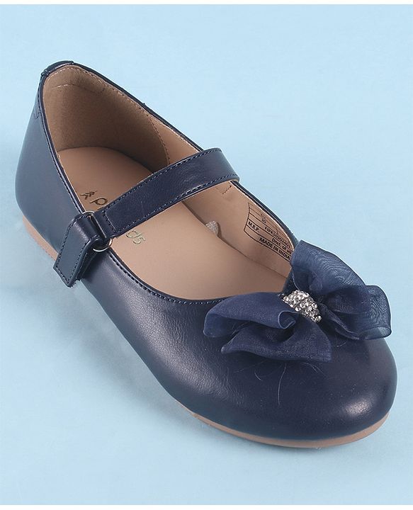 Pine Kids Velcro Closure Ballerina With Bow Applique - Blue
