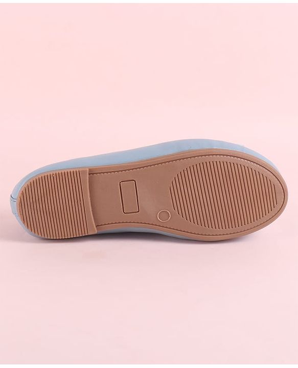 Pine Kids Slip On Ballerina with Bow Applique - Sky Blue