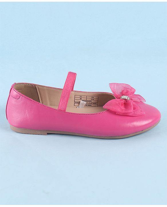 Pine Kids Slip On Ballerina with Bow Applique - Pink