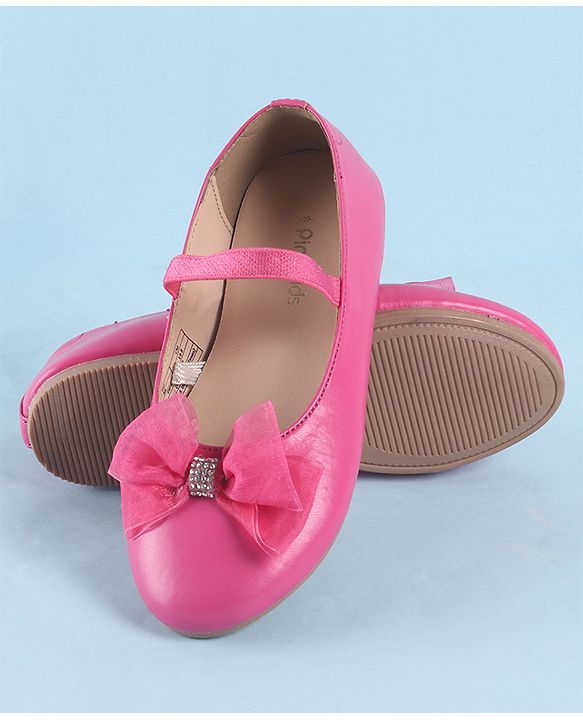 Pine Kids Slip On Ballerina with Bow Applique - Pink