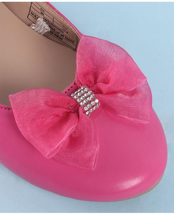Pine Kids Slip On Ballerina with Bow Applique - Pink