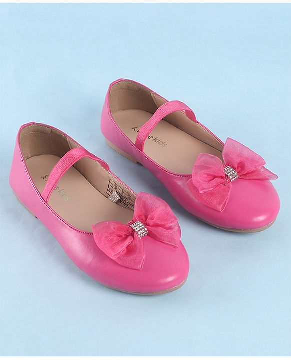 Pine Kids Slip On Ballerina with Bow Applique - Pink