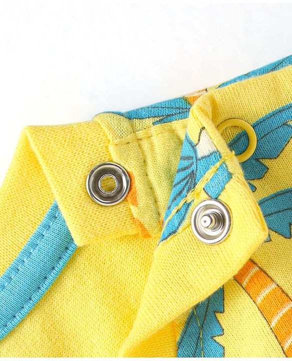 Babyhug Cotton Knit Half Sleeves Shorts Night Suit With Sea Animals Print - Yellow