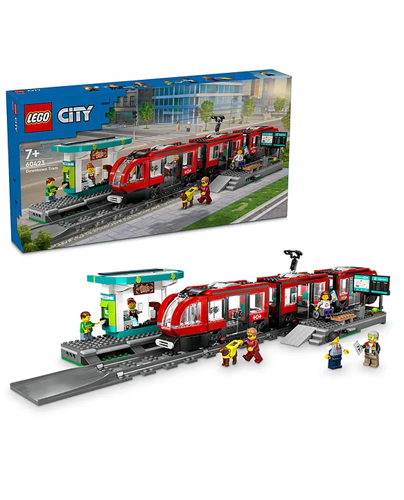 LEGO City Downtown Streetcar and Station Toy Set 811 Pieces