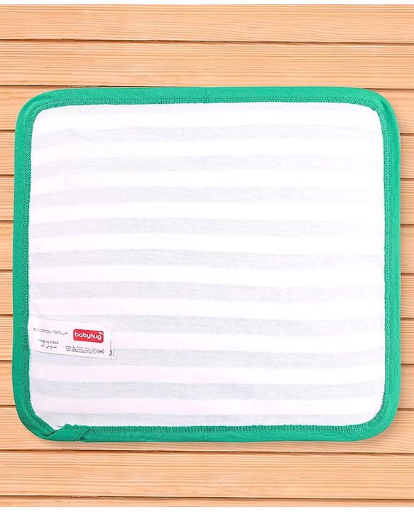 Babyhug Disney Interlock Knit Wash Cloth with Winnie the Poo Graphic L 28 X B 28 cm Pack of 3 - Green Blue & White