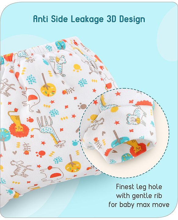 Babyhug 100% Cotton Reusable Potty Training Pull Up Padded Pants Pack of 6 Size 0 (9 - 12 months) - Multicolour