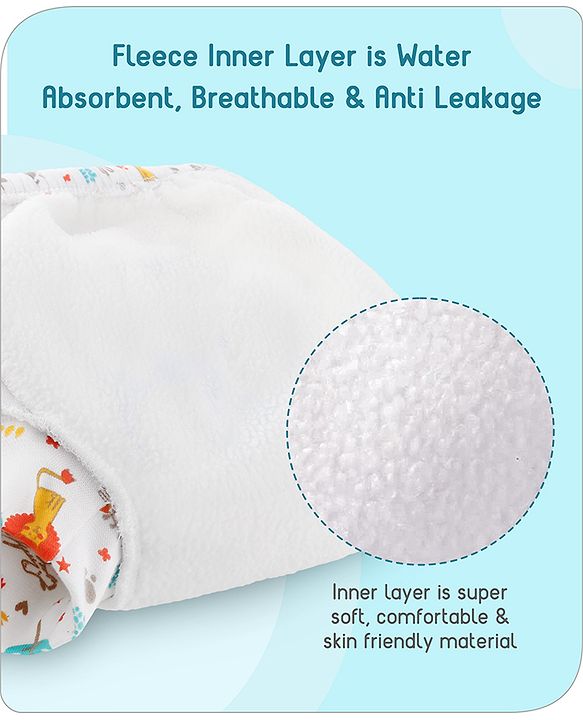Babyhug 100% Cotton Reusable Potty Training Pull Up Padded Pants Pack of 6 Size 0 (9 - 12 months) - Multicolour