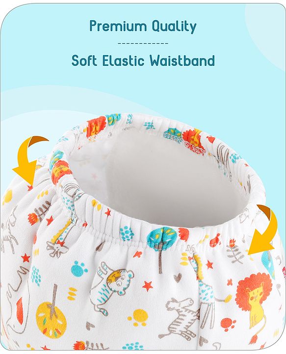 Babyhug 100% Cotton Reusable Potty Training Pull Up Padded Pants Pack of 6 Size 0 (9 - 12 months) - Multicolour