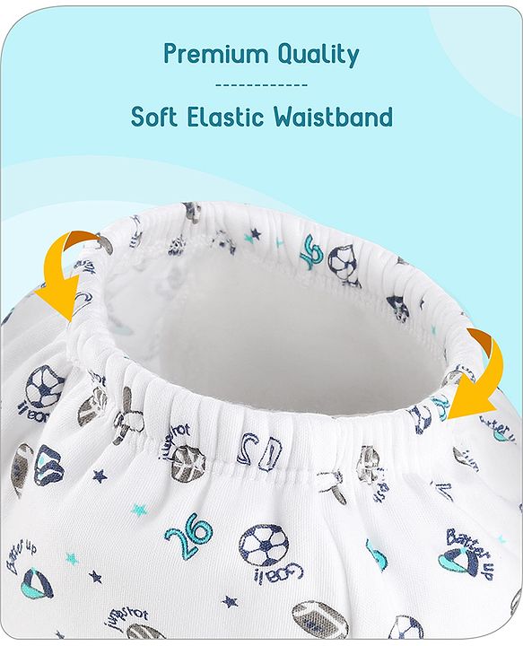 Babyhug 100% Cotton Padded Underwear Training Diapers Animals Print Pack of 3 Size 2 - Multicolor