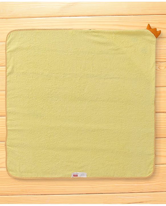 Babyhug Terry Woven Hooded Wrapper with Chick Applique L 73 x B 71 cm - Yellow