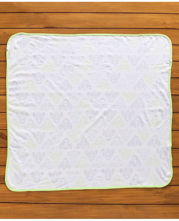 Babyhug 100% Cotton Wrapper Pack of 3 - Green & Blue
