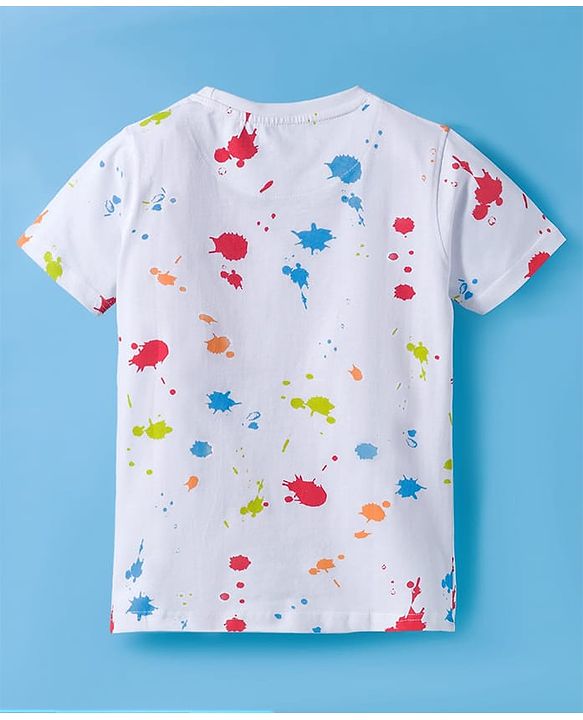 Pine Kids Cotton Knit Half Sleeves T-Shirt With Born To Win Text Print - White