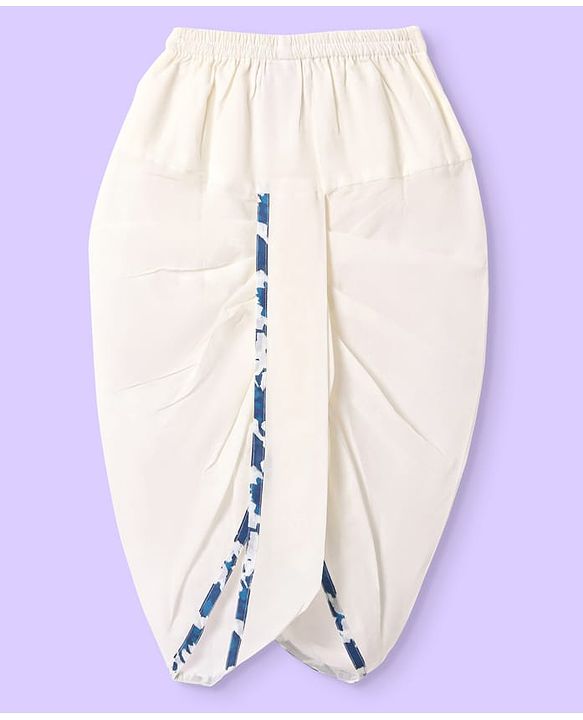 Babyhug Cotton Woven Full Sleeves Kurta Dhoti Set With Floral Print - White