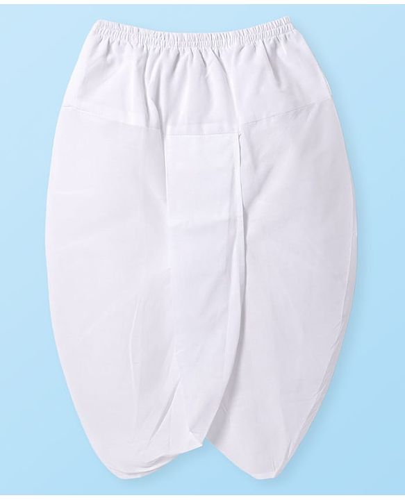 Babyhug Cotton Woven Full Sleeves Textured Kurta Dhoti Set - White