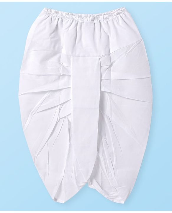 Babyhug Cotton Woven Full Sleeves Textured Kurta Dhoti Set - White