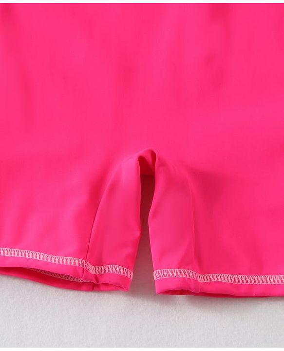 Pine Kids Half Sleeves Legged Swimsuit Animal Print - Fuschia