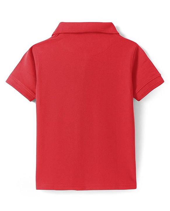 Pine Kids Cotton Knit Half Sleeves Solid Color Polo T-Shirt - White