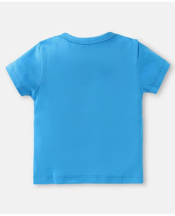 Babyhug 100% Cotton Interlock Knit Half Sleeves Front Open jhablas with Sea Life Print & Stripes Pack of 3 - Blue & White