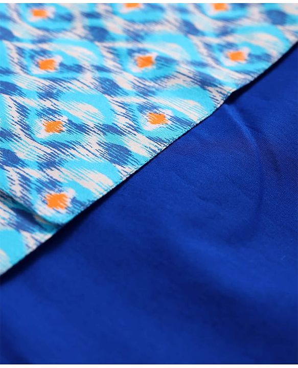 Babyhug Cotton Woven Full Sleeves  Kurta Dhoti Set with Motif Printed Waistcoat - Blue