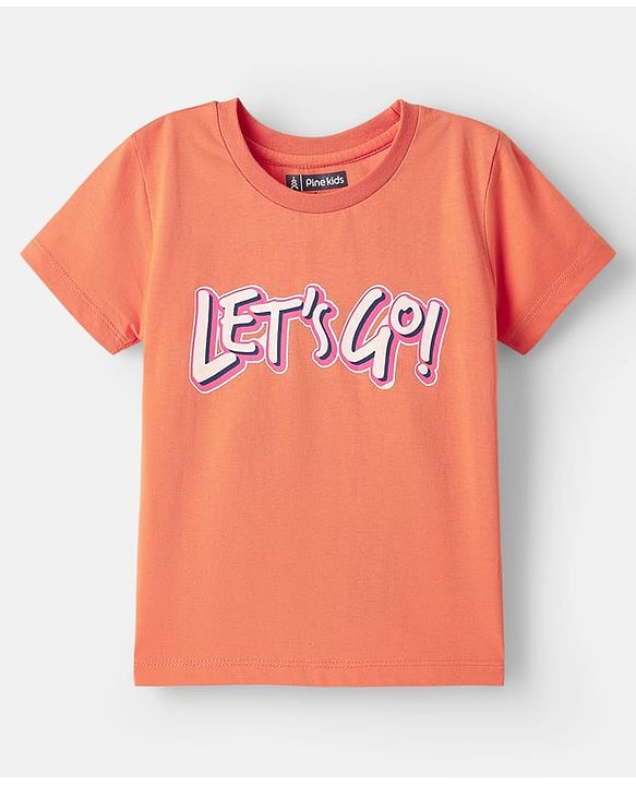 Pine Kids Cotton Knit Half Sleeves Text Printed T-Shirts Pack of 5 - Multicolor