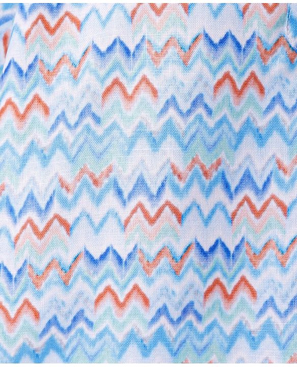 Babyhug Cotton Woven Full Sleeves Kurta Dhoti Set With Abstract Print- Blue
