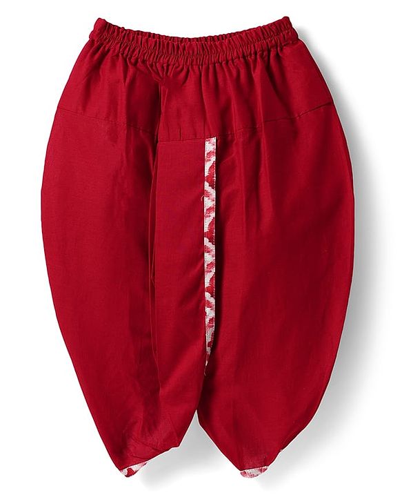 Babyhug Cotton Woven Mandarin Collar Full Sleeves Kurta Dhoti Set With Textured Print Jacket - Red