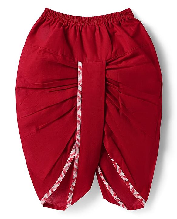 Babyhug Cotton Woven Mandarin Collar Full Sleeves Kurta Dhoti Set With Textured Print Jacket - Red