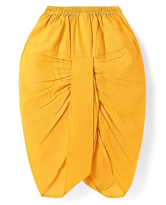Babyhug Cotton Woven Full Sleeves Solid Kurta Dhoti Set with Printed Jacket - Mustard