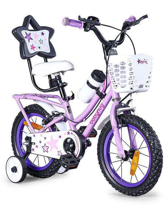 Babyhug Speedy Bicycle With Bell - Pink White| Storage Basket| Durable Brake