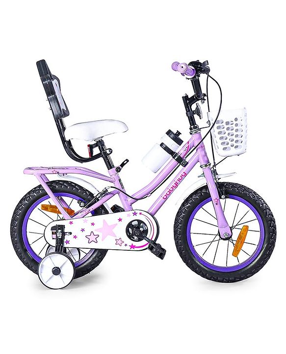 Babyhug Speedy Bicycle With Bell - Pink White| Storage Basket| Durable Brake