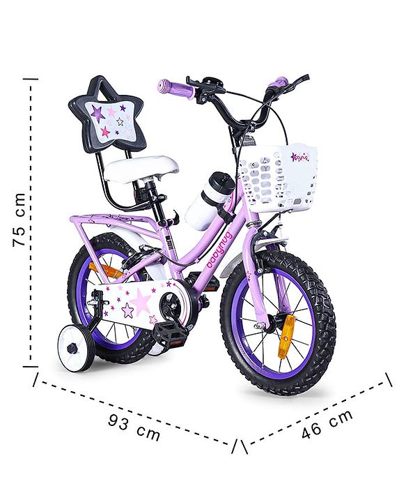 Babyhug Speedy Bicycle With Bell - Pink White| Storage Basket| Durable Brake