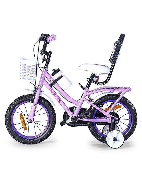 Babyhug Speedy Bicycle With Bell - Pink White| Storage Basket| Durable Brake
