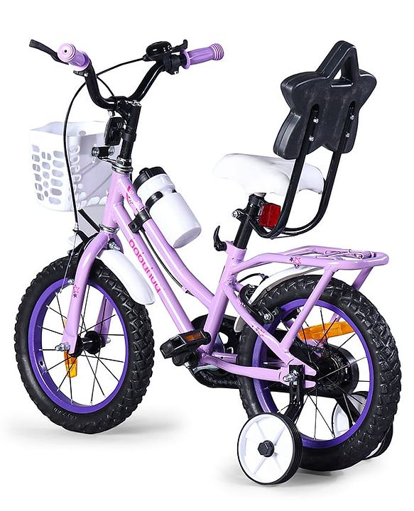 Babyhug Speedy Bicycle With Bell - Pink White| Storage Basket| Durable Brake