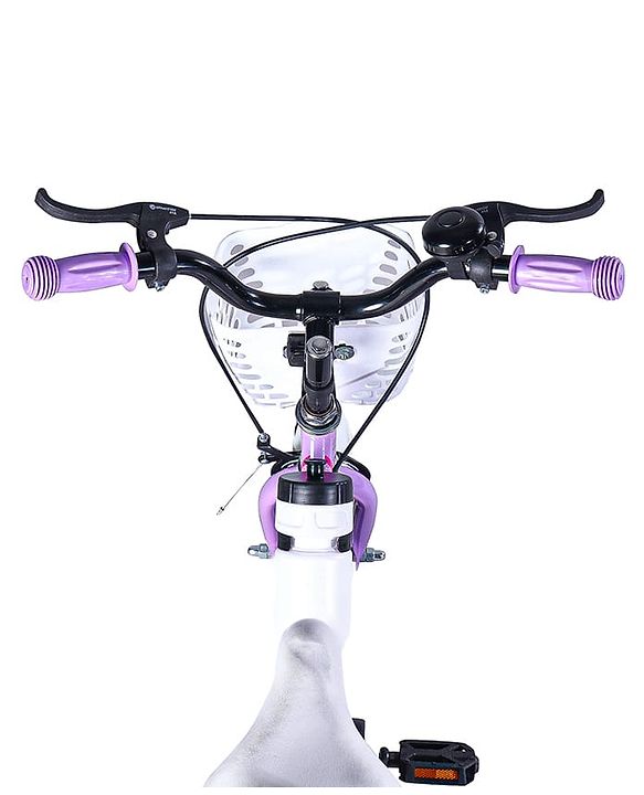 Babyhug Speedy Bicycle With Bell - Pink White| Storage Basket| Durable Brake