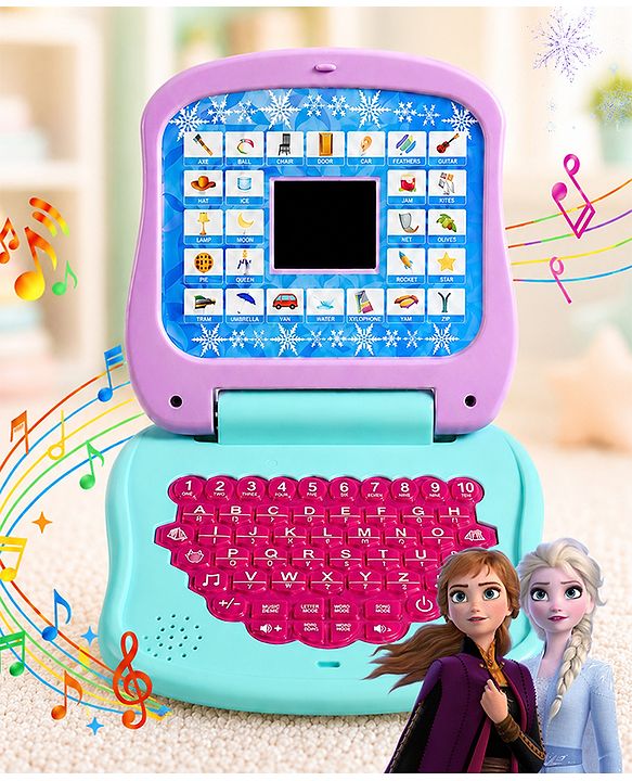 Babyhug Disney Frozen Educational Electronic Laptop with LED Screen for Kids| Computer Toy with Sound & Music| Alphabet & Number Learning| Activity Toy for 3+Yrs Boys & Girls| Best Birthday Gift