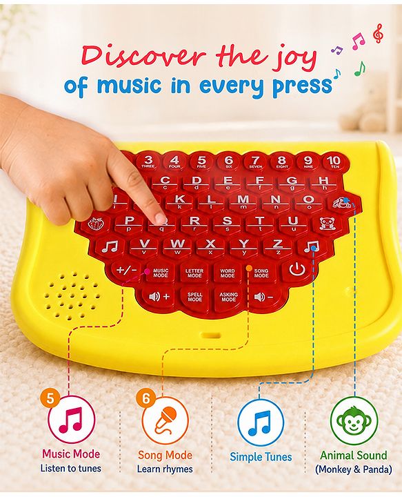 Babyhug Disney Frozen Educational Electronic Laptop with LED Screen for Kids| Computer Toy with Sound & Music| Alphabet & Number Learning| Activity Toy for 3+Yrs Boys & Girls| Best Birthday Gift