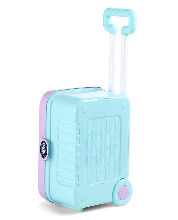 Babyhug Disney Frozen Theme Kitchen Play Set Trolley| Portable Set with Realistic Light Sound Toys for Kids with 24 Pieces - Lilac & Light Blue