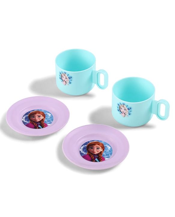 Babyhug Disney Frozen Theme Kitchen Play Set Trolley| Portable Set with Realistic Light Sound Toys for Kids with 24 Pieces - Lilac & Light Blue