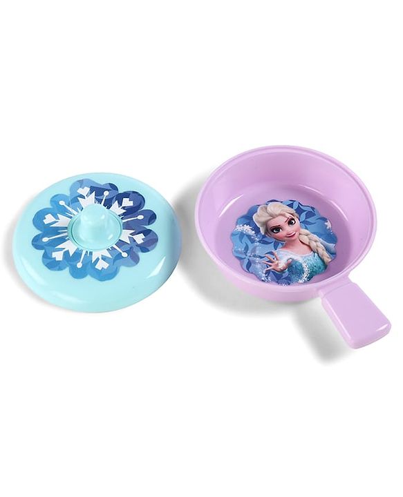 Babyhug Disney Frozen Theme Kitchen Play Set Trolley| Portable Set with Realistic Light Sound Toys for Kids with 24 Pieces - Lilac & Light Blue