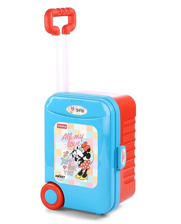 Babyhug Disney Mickey & Friends Doctor Trolley for Kids| Kids Doctors Play Set trolley, Medical Trolley Cart for Kids with 18 Pcs  - Blue &  Red