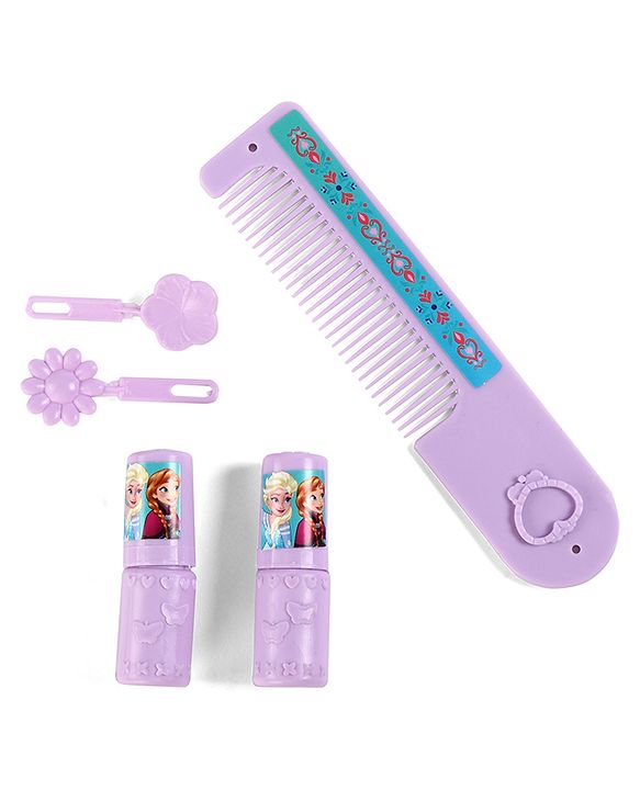 Babyhug Disney Frozen Theme Pretend Play Makeup Trolley Set with Briefcase and Accessories| Cosmetic Set 2 in 1 Vanity Table | Beauty Make Up Trolley Set with 22 pieces & 2 Sticker - Lilac