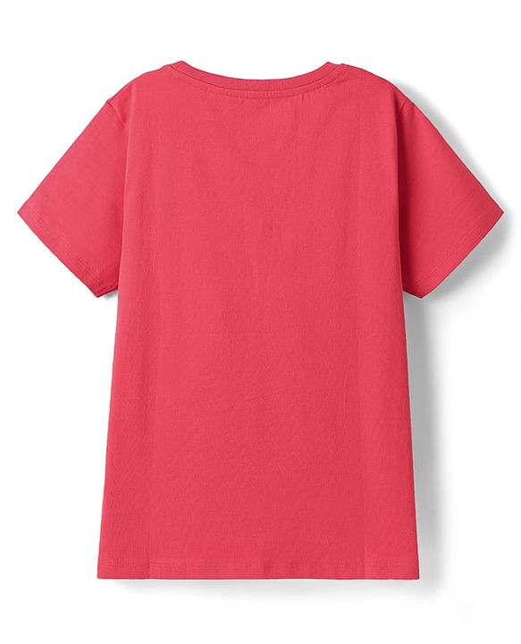 Pine Kids Disney Single Jersey Knit Half Sleeves T-Shirt With Jasmine Graphic - Red