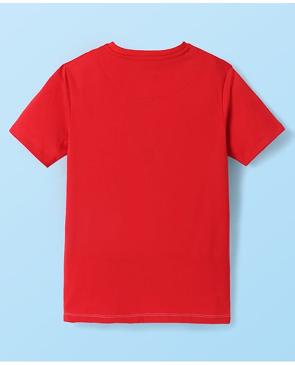Pine Kids Marvel Single Jersey Knit Half Sleeves T-Shirt With Captain America Graphic - White & Red