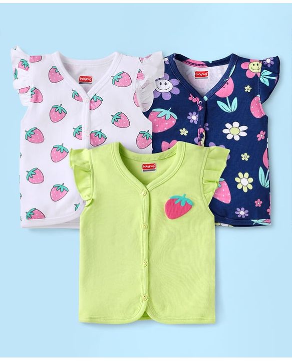 Babyhug 100% Cotton Full Sleeves Skivi T-Shirt with Floral Printed - Red main image 0
