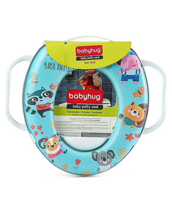 Babyhug Soft Cushioned Animal Print Baby Potty Seat- Blue