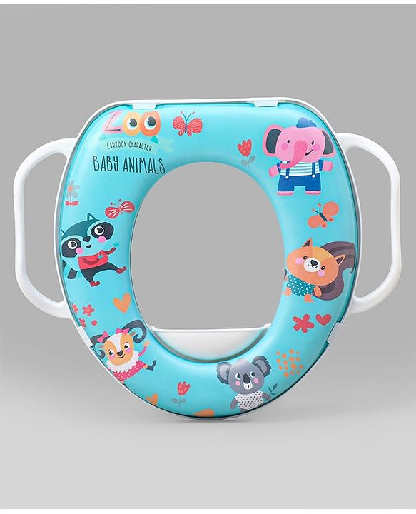 Babyhug Soft Cushioned Animal Print Baby Potty Seat- Blue