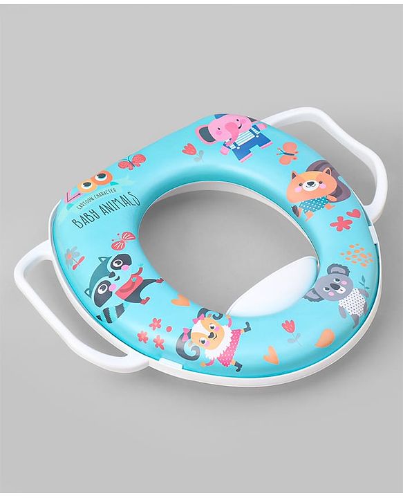 Babyhug Soft Cushioned Animal Print Baby Potty Seat- Blue