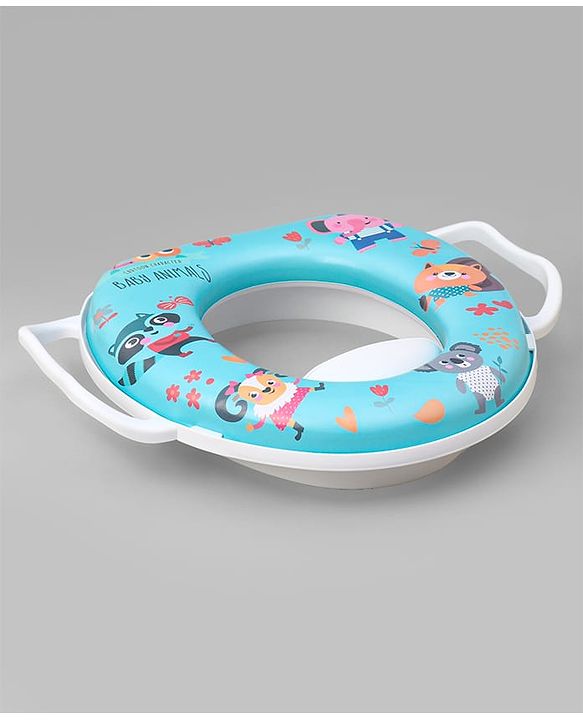 Babyhug Soft Cushioned Animal Print Baby Potty Seat- Blue